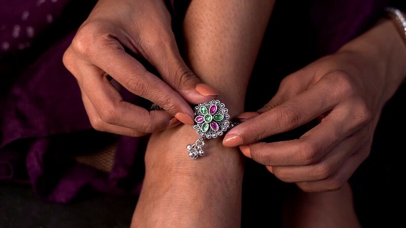 Stone-set Kada Payal